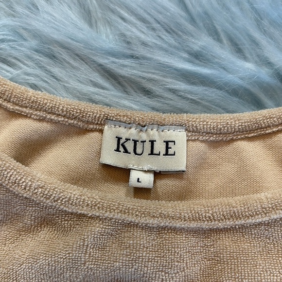 KULE Beige Terry Cloth Crop Tank sz L - Picture 6 of 8